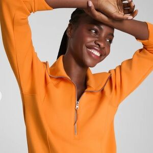 Orange Quarter-Zip Sweatshirt